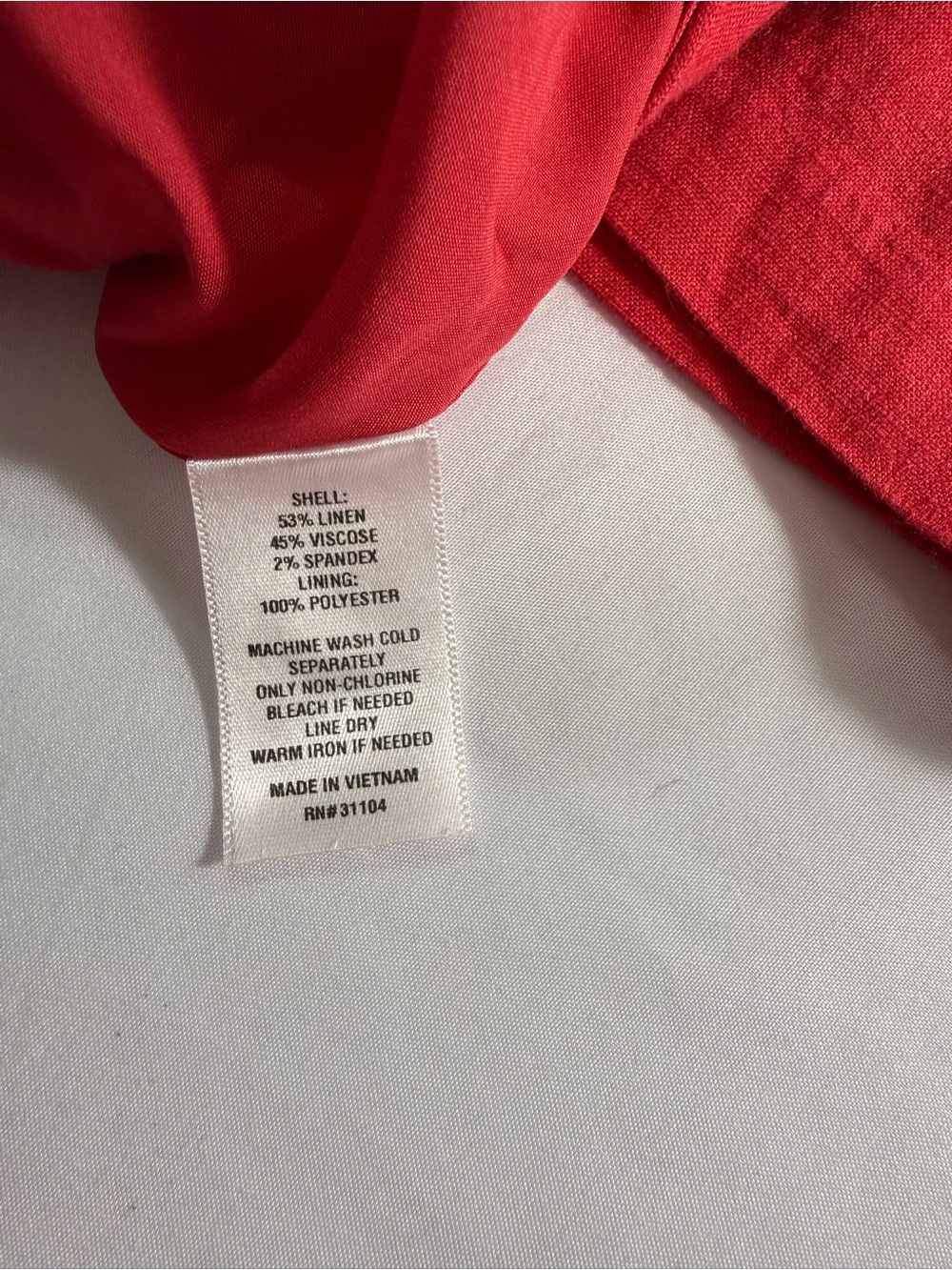 Women’s Red Casual Linen Blend Pants - Picture 8 of 10